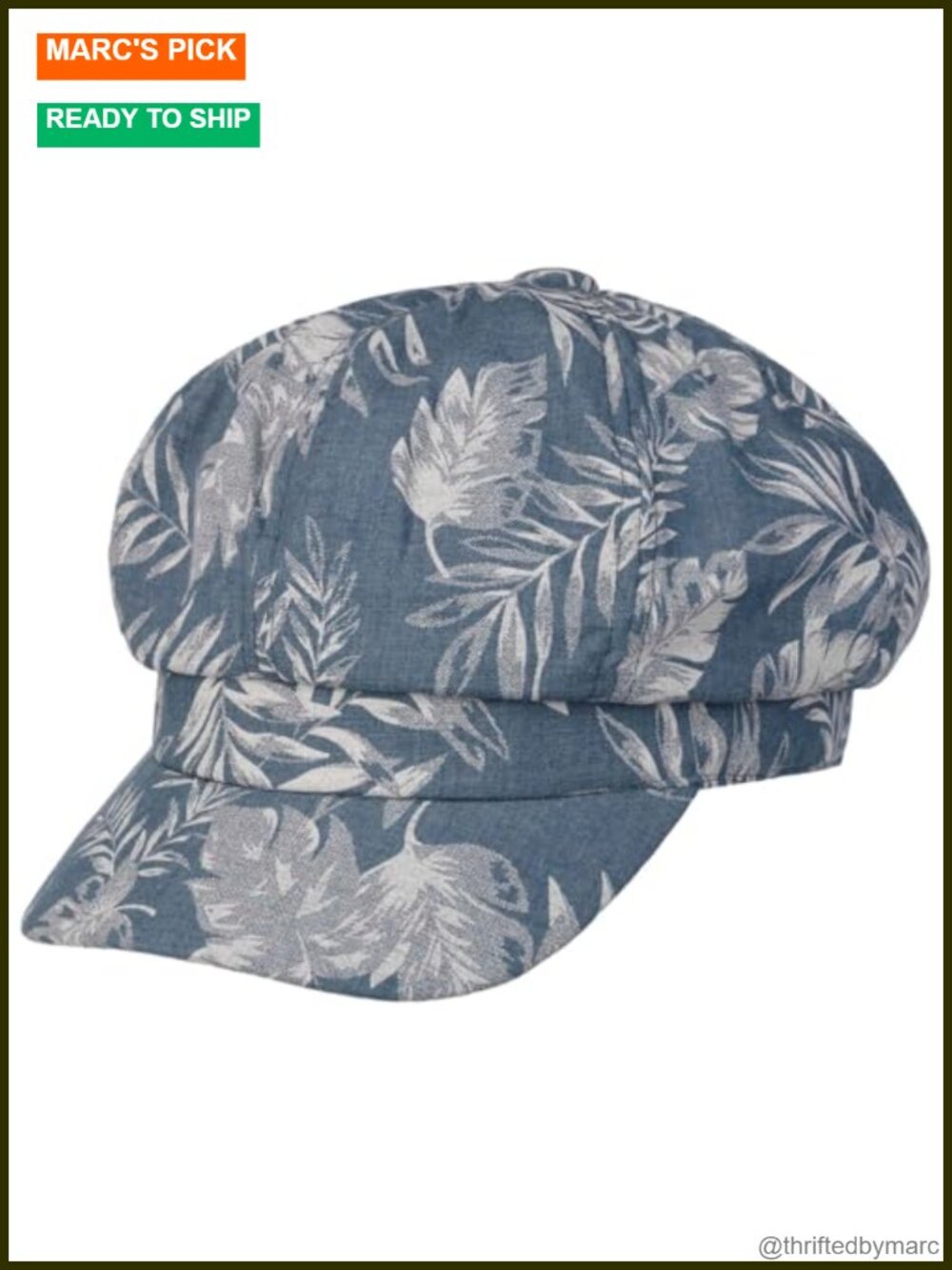 New Newsboy Cap Leaf Print Stretch Fit SPF Daytime